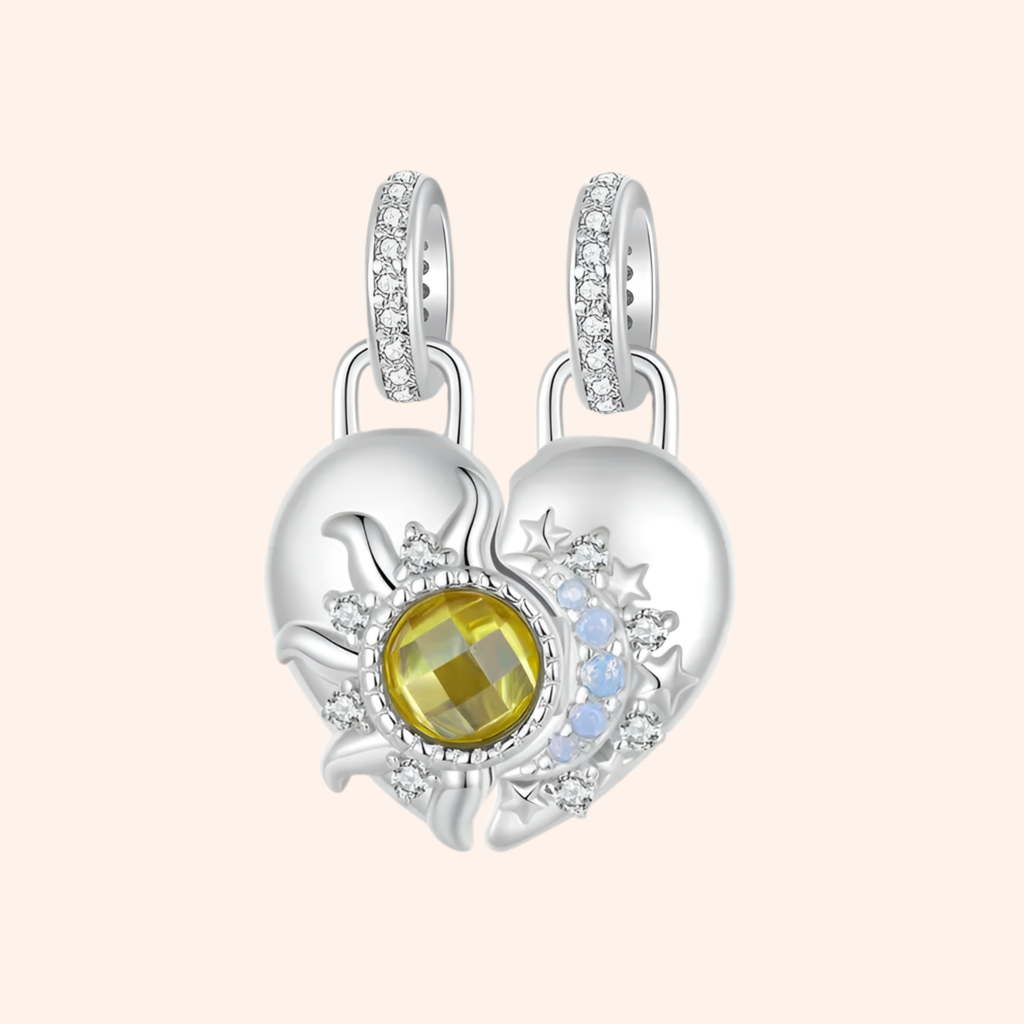 Charm Corazon Sol Plata S925 - Charmsymore