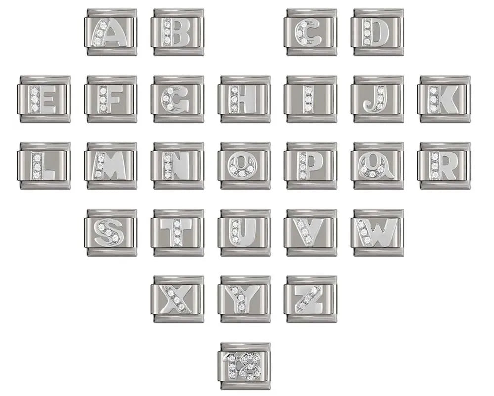 Italian charms letras brillos - Charmsymore