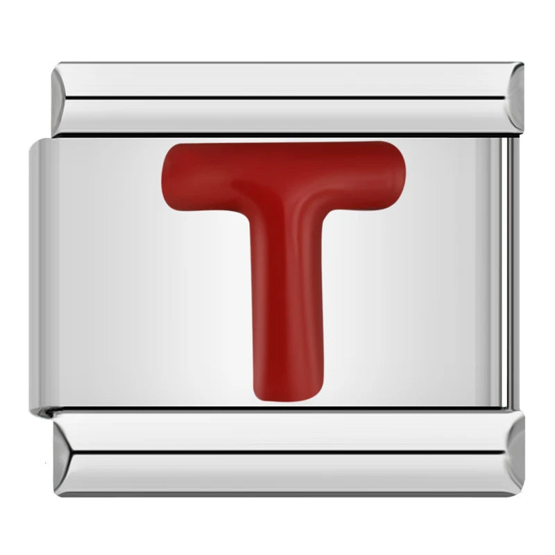 Italian Charms Letras Rojas - Charmsymore