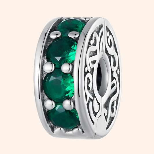 Charm Clip Verde Plata S925