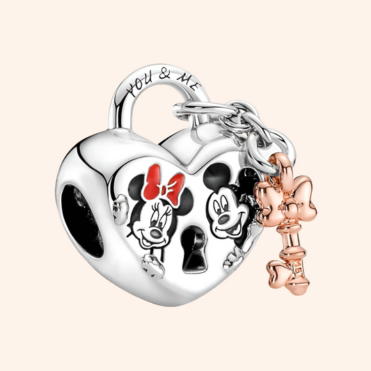 Charm Corazón Mickey & Minnie S925