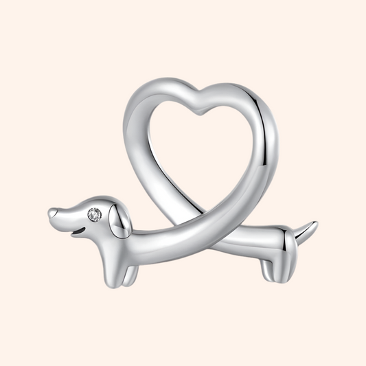 Charms Corazón Perrito Plata S925