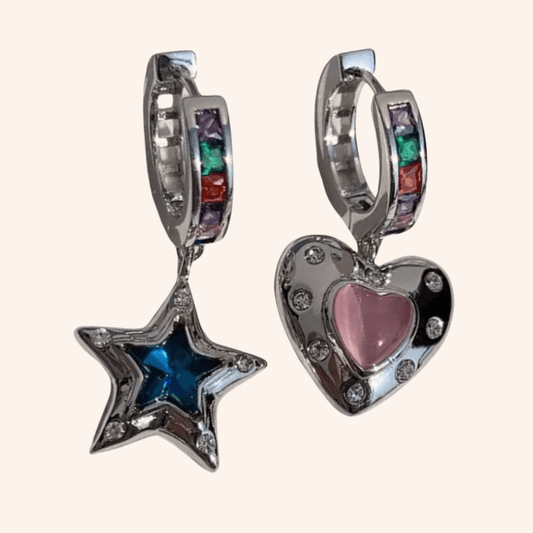 Aretes Estrella & Corazón Entrega Inmediata