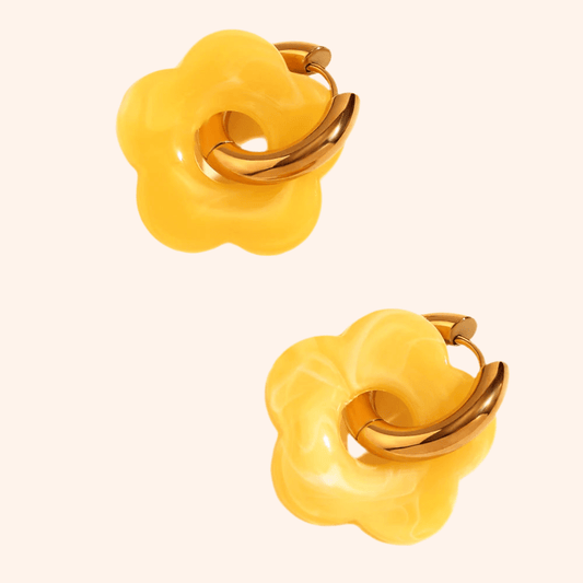 Aretes Flores Amarillo