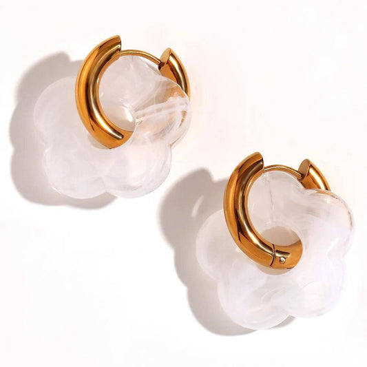 Aretes Flores White