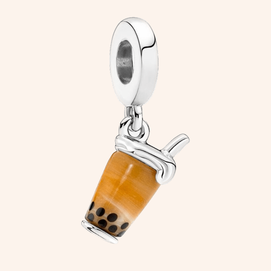 Boba Tea Charm Plata S925