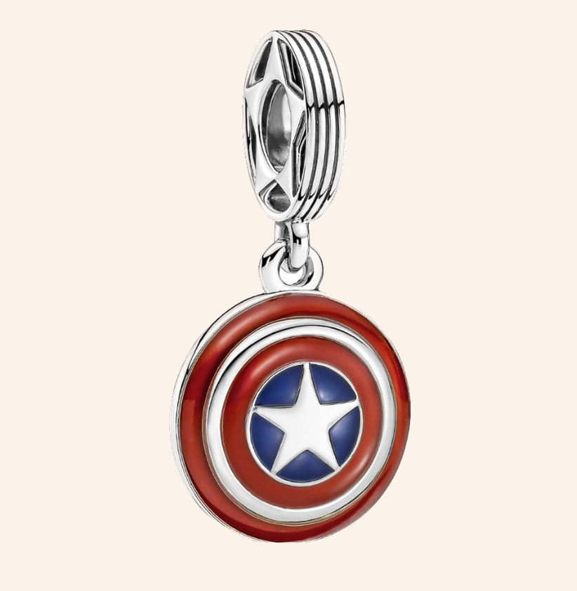 Capitán America Charm Plata S925