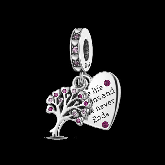 S925 Silver Tree Charm