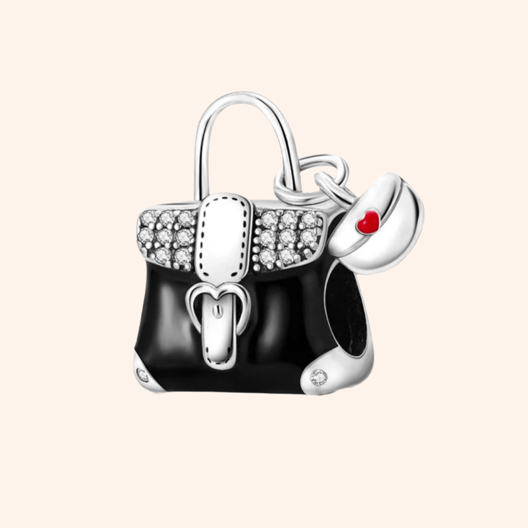 S925 Black Bag Charm