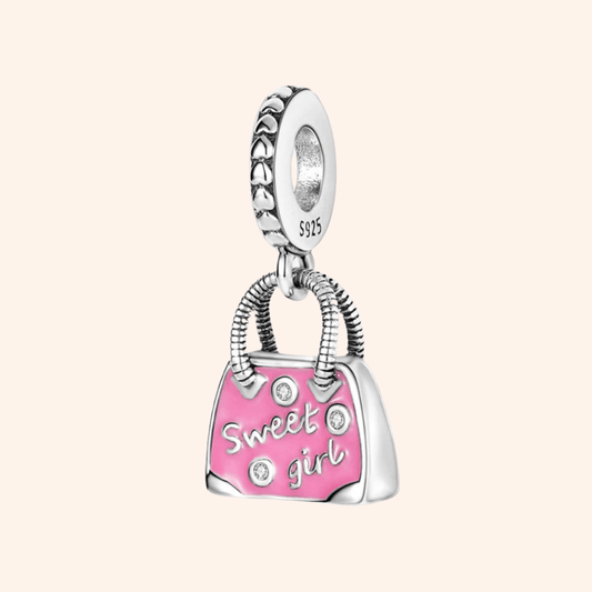 Charm Bolsa Rosa S925