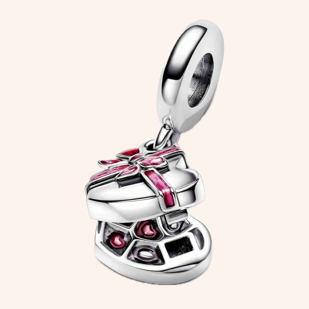 S925 Silver Chocolate Box Charm