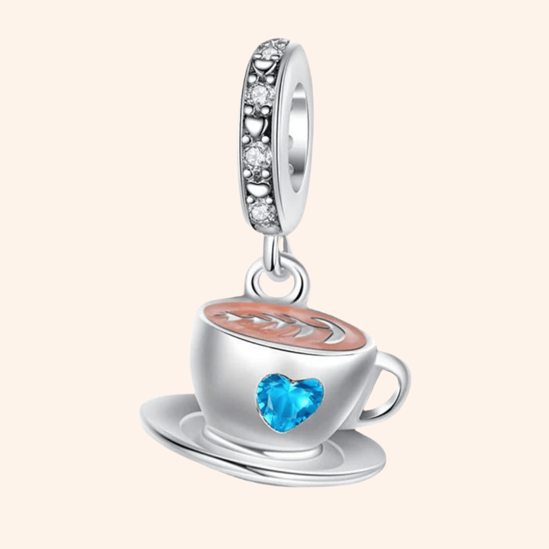 S925 Blue Coffee Cup Charm