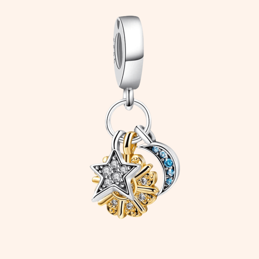 S925 Moon &amp; Star Pendant Charm