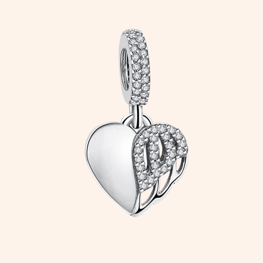 Charm Corazón Alas S925