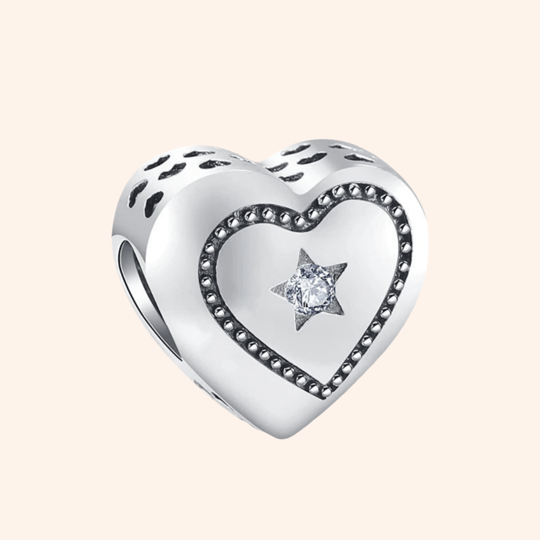 S925 Star Heart Charm