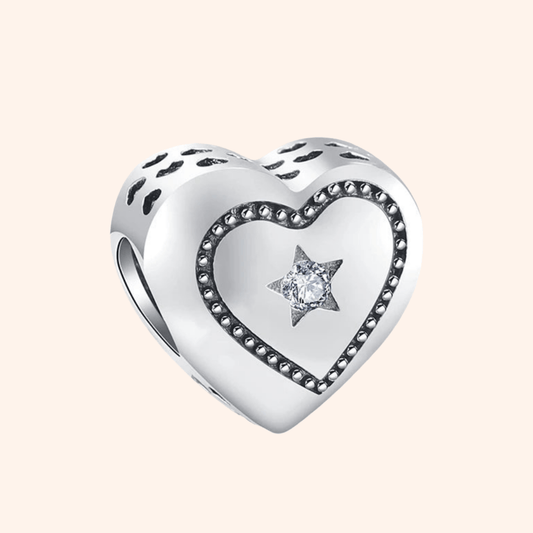 Charm Corazón Estrella S925