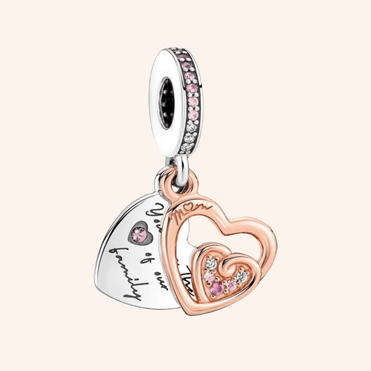 S925 Silver Mom Heart Charm