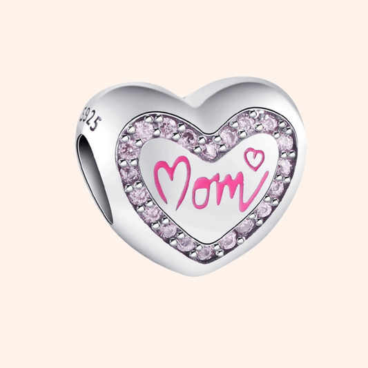 S925 Mom Heart Charm