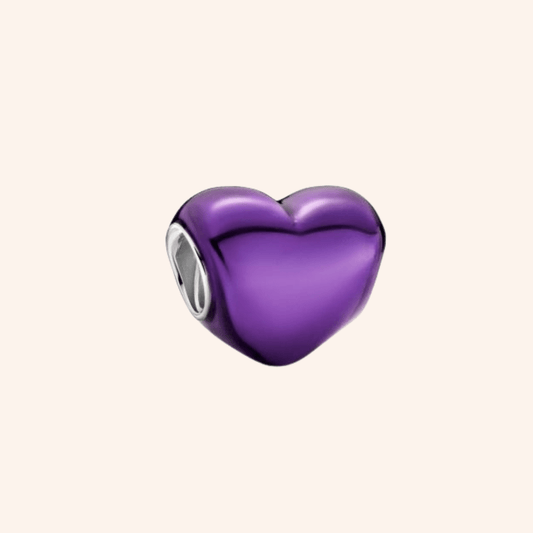 Purple Heart Charm S925 Silver