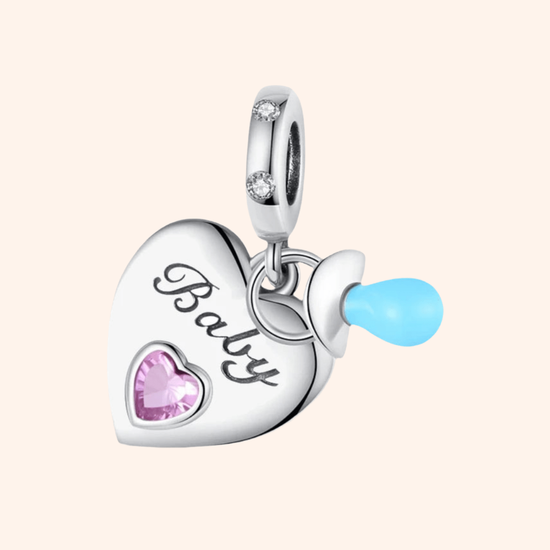 S925 Heart and Pacifier Charm