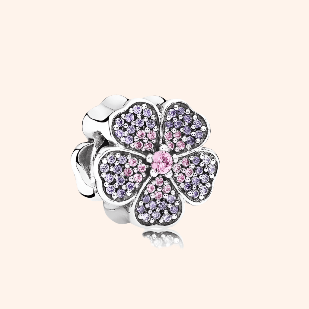 S925 Silver Flower Charm 