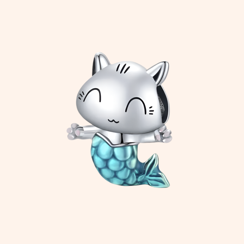 Charm Gatito Sirena Plata S925 - Charmsymore