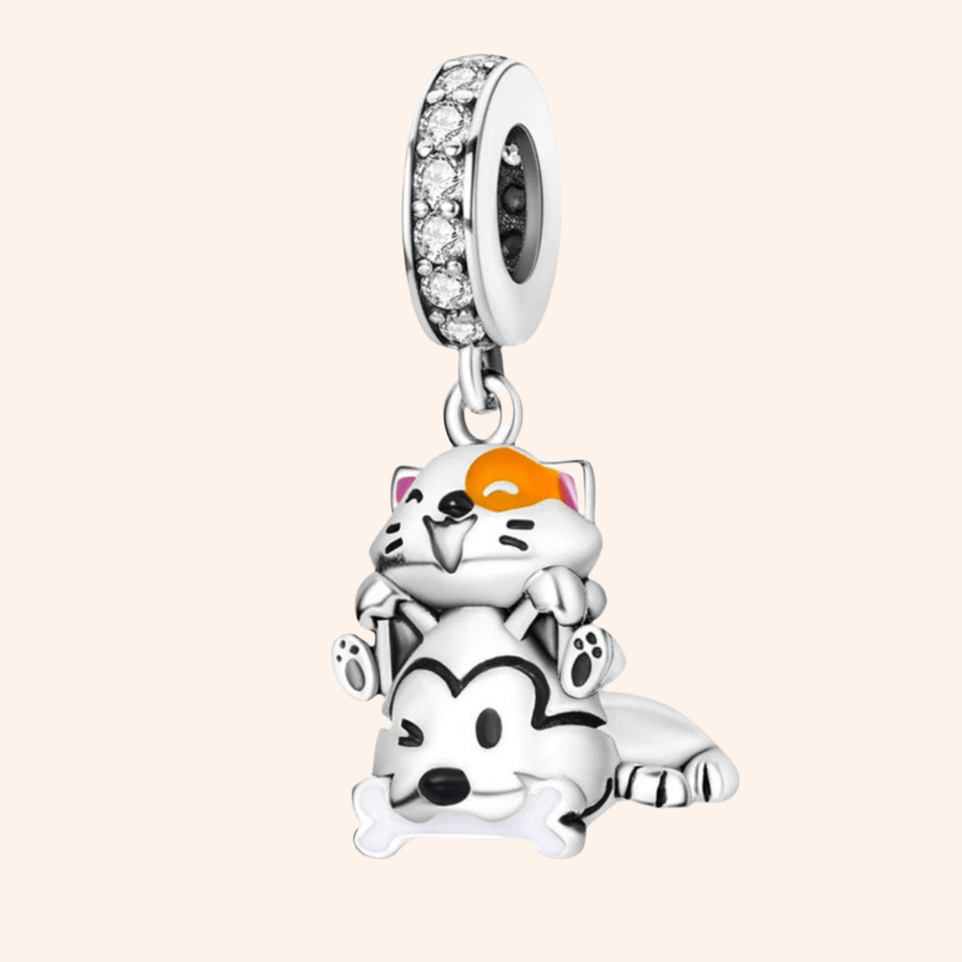 S925 Cat &amp; Dog Charm