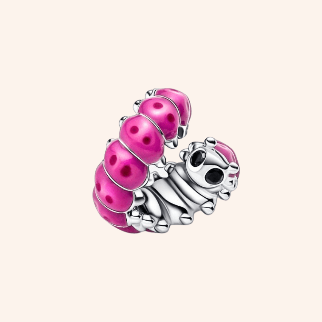 Pink Worm Charm S925 Silver