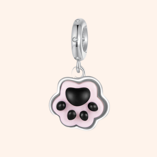 Charm Huellita Rosa Plata S925 - Charmsymore