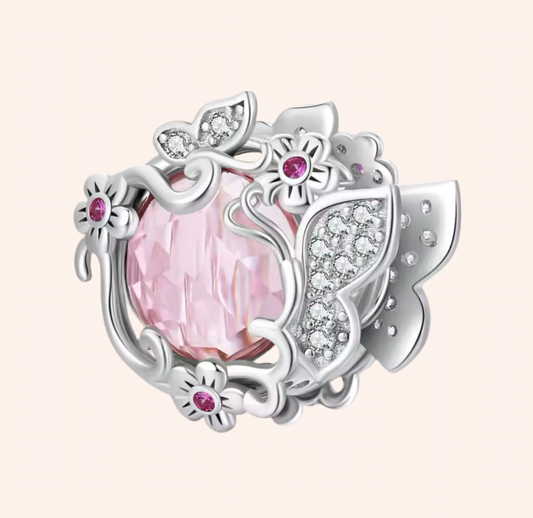 Charm Rosa Plata 925 - Charmsymore