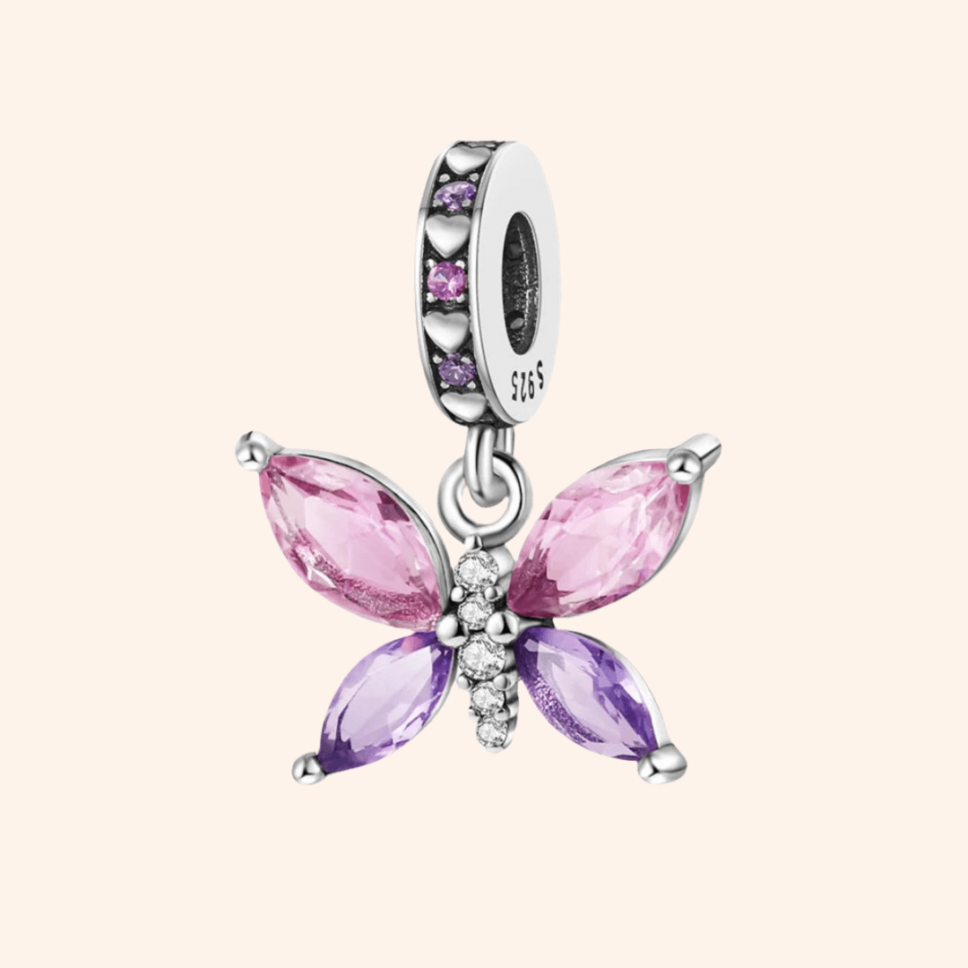 Charm Mariposa Rosa & Morada S925