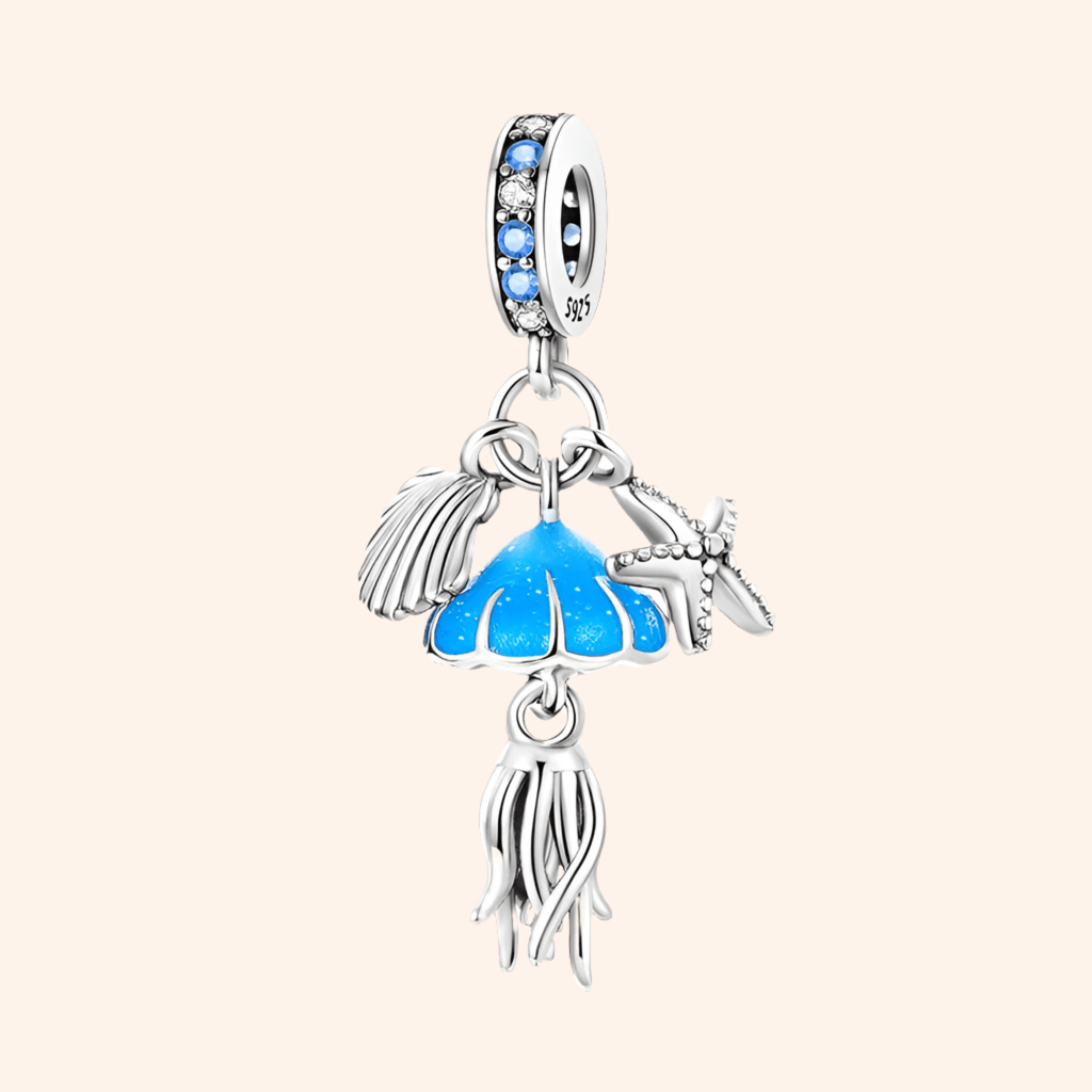 S925 Silver Sea Jellyfish Charm 