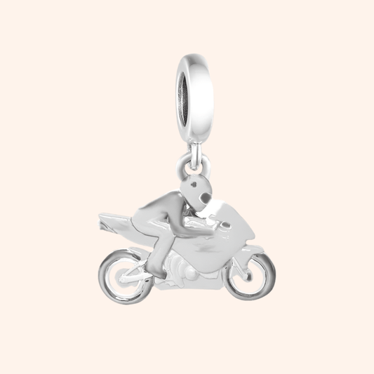 Charm Moto Carreras Plata S925