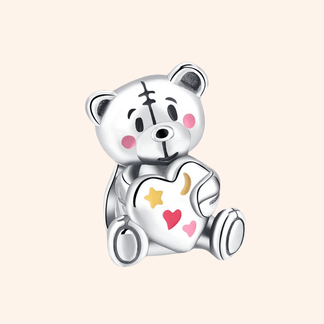 S925 Heart Bear Charm