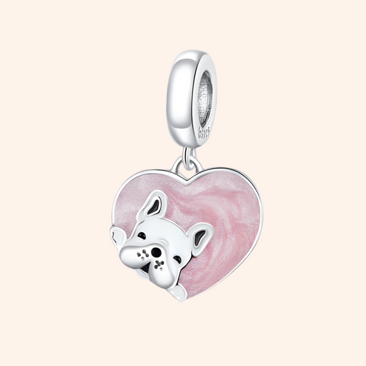 Charm Perrito Corazón Plata S925 - Charmsymore