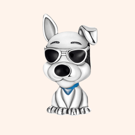 Charm Dog With Glasses S925