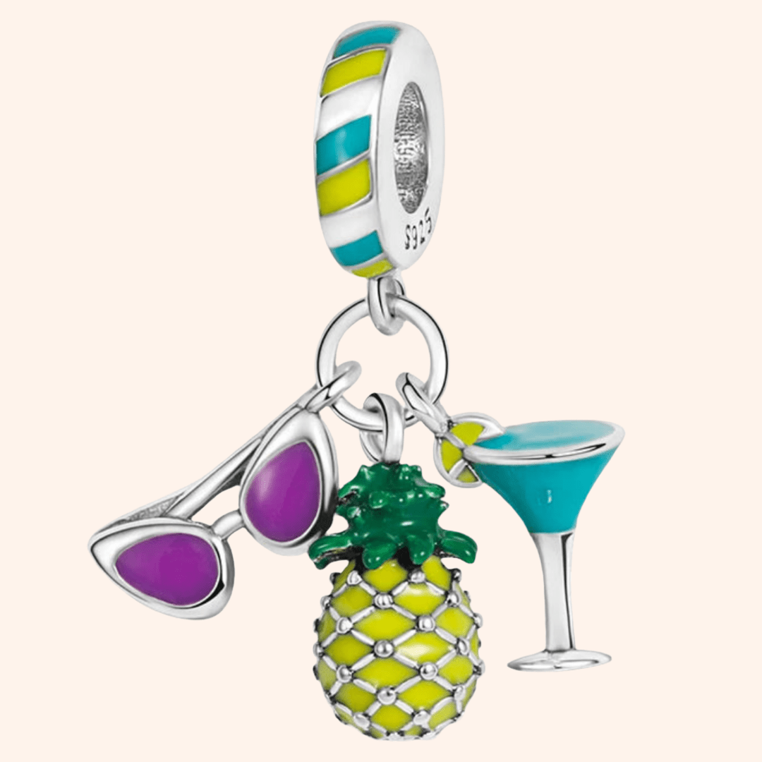 S925 Tropical Pineapple Charm