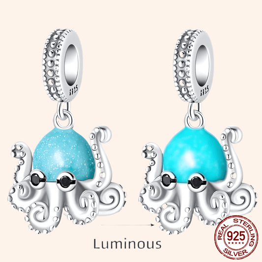 Octopus Charm S925 Glow in the Dark