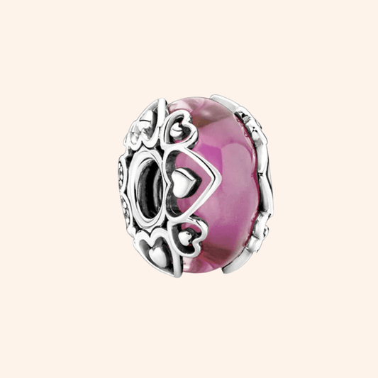 Charm Rosa Corazones S925