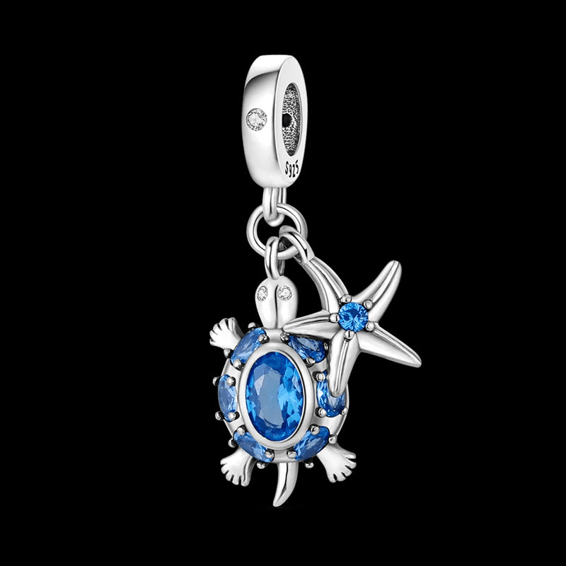 Charm Turtle &amp; Star S925 Silver Sea