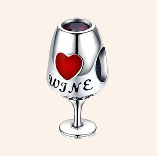 Wine Glass Charm S925 Silver