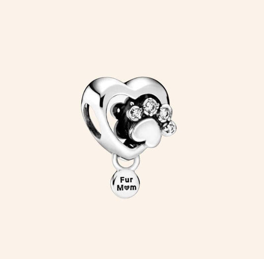 Corazón Mascota Charm Plata S925