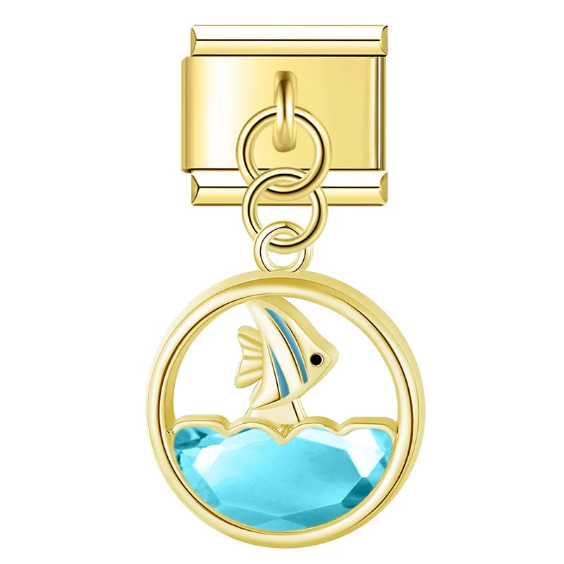 Italian Charms Ballena & Peces - Charmsymore