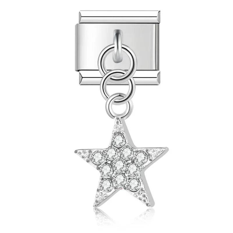 Italian Charms Estrellas Colgantes Acero Inoxidable