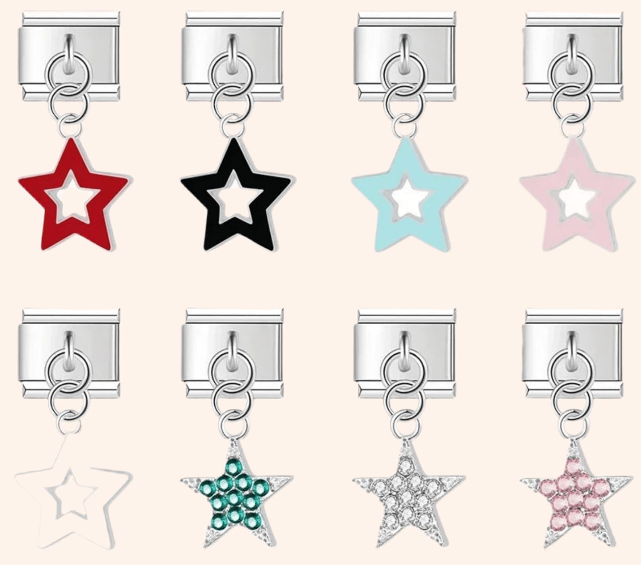 Italian Charms Estrellas Colgantes Acero Inoxidable