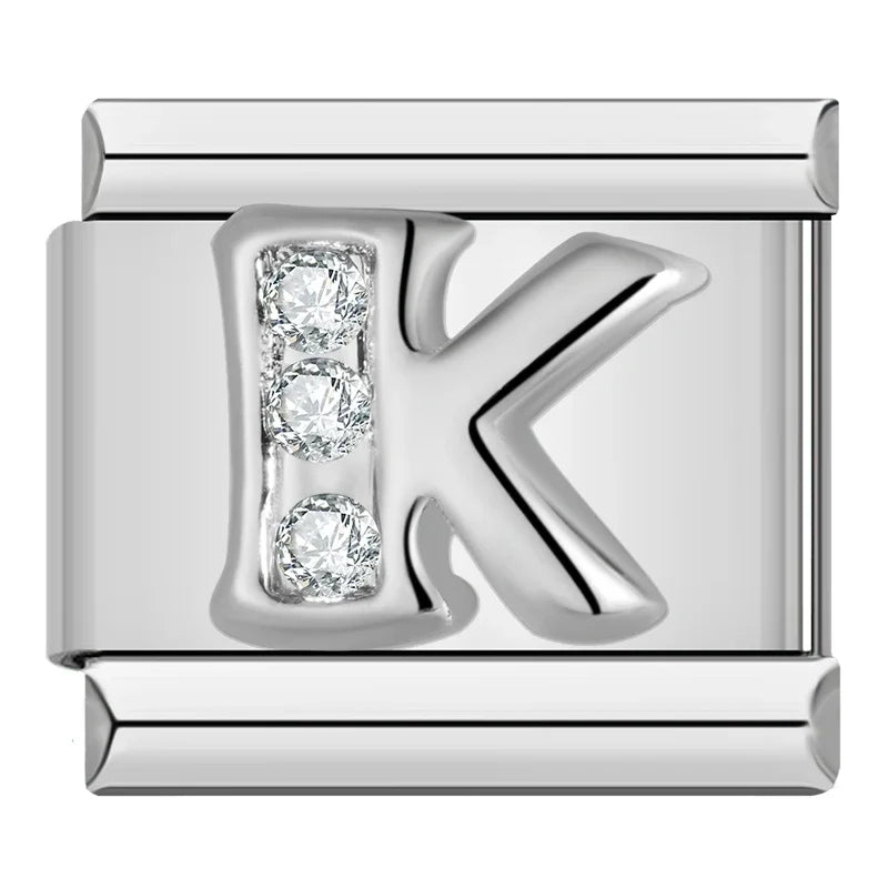 Italian charms letras brillos - Charmsymore