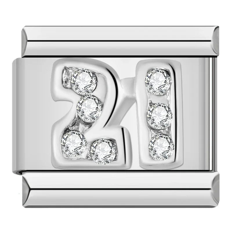 Italian charms letras brillos - Charmsymore