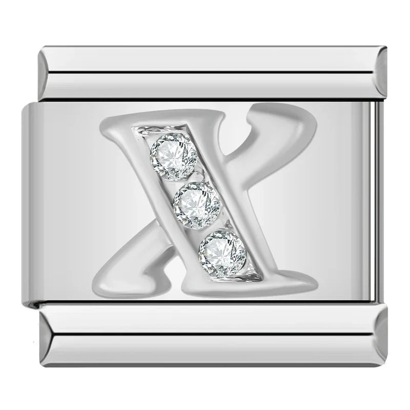 Italian charms letras brillos - Charmsymore