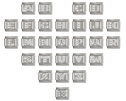 Italian charms letras brillos - Charmsymore