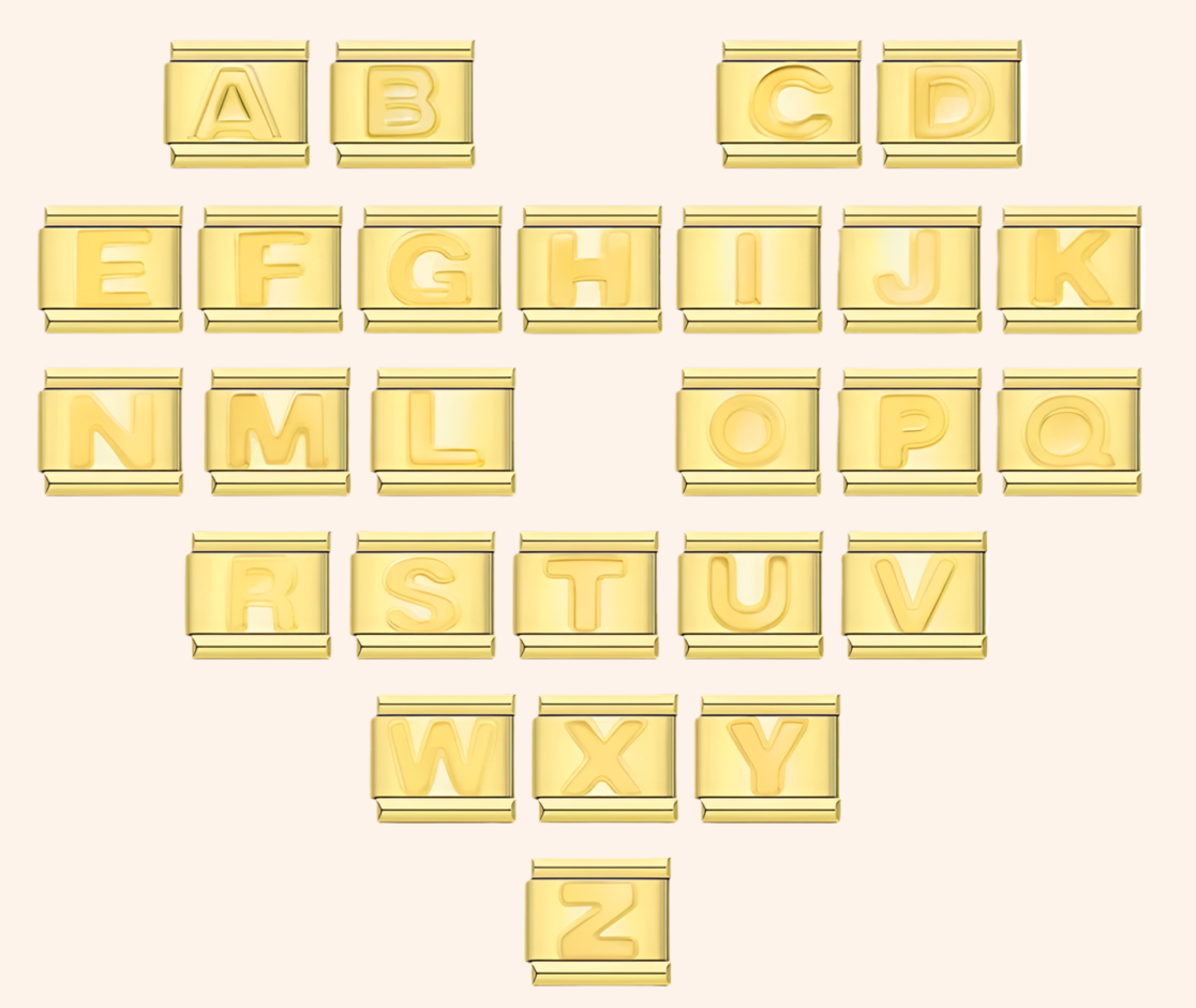 Italian Charms Letras Doradas - Charmsymore